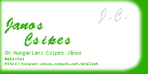janos csipes business card